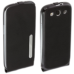 Samsung Galaxy S III Leather Flip Case - Black
