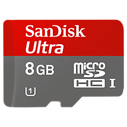 SanDisk&reg; 8GB Ultra microSDHC&trade; memory card
