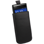 Rocketfish universal black leather pocket case - large
