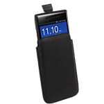 Rocketfish universal black leather pocket case - small