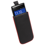 Rocketfish universal black/red leather pocket case - extra large