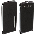 Samsung Galaxy S III Leather Flip Case - Black
