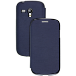 Samsung leather flip case for Galaxy S III mini - Blue