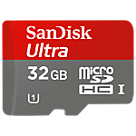 SanDisk&reg; 32GB Ultra microSDHC&trade; memory card