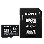 Sony 32GB microSD card with adapter