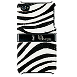 Uunique zebra leather hard shell flip case for Apple iPhone 4/4S