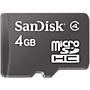 SanDisk microSDHC&trade; 4GB card